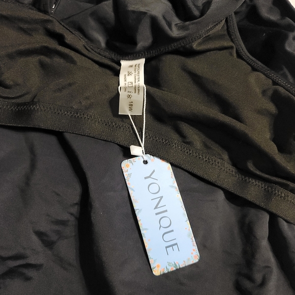 NWT 2 Piece One Shoulder Ruffle Ruched Side Slimming Swim Bathing Suit 18w - Picture 9 of 13